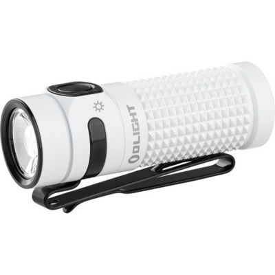 Latarka Olight Baton 4 Premium Edition z bezprzewodowym etui ładującym (biała, 1300 lumenów) - KNIFESTOCK