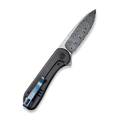 WE Elementum Knife Black Titanium Handle Hakkapella Damasteel Blade WE18062X-DS1 - KNIFESTOCK