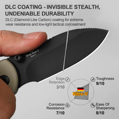Kizer Drop Bear 2 | Nitro-V | Tan &amp; Aluminum - KNIFESTOCK