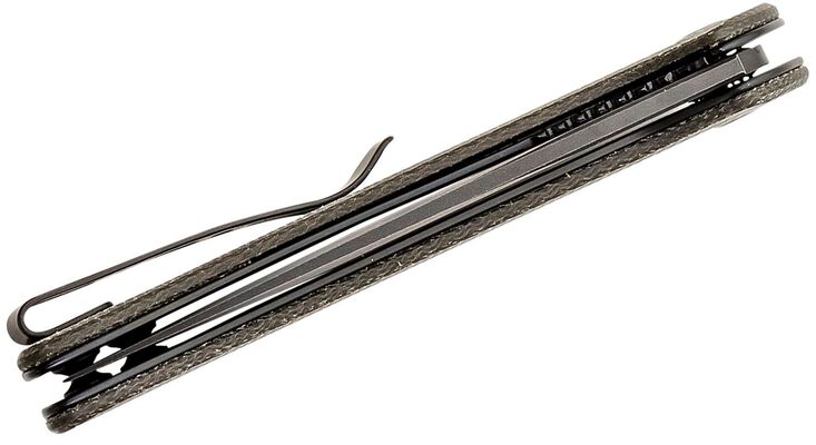 SENCUT Honoris Micarta Vert Foncé/Lavage Noir 9Cr18MoV SA07B - KNIFESTOCK