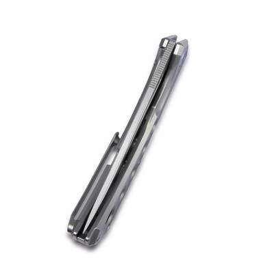 KUBEY Ishtar Couteau Pliant à Verrouillage Frame Gris Manche en Titane KU170C - KNIFESTOCK