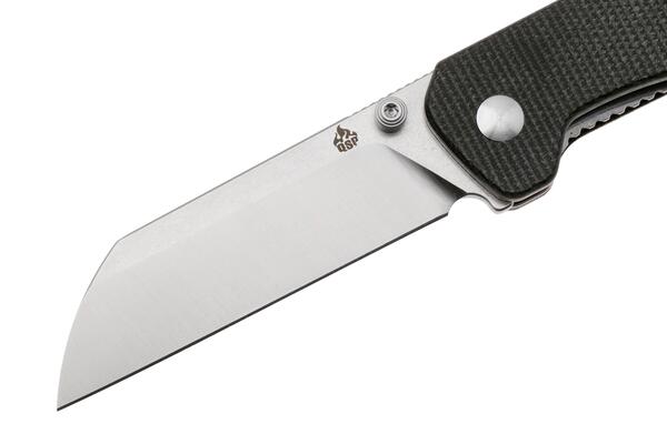 QPS Penguin V2 D2, finitura a 2 toni stonewash - satinata, Manico: Micarta marrone scuro Q - KNIFESTOCK