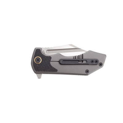 DC BLADES CETO Belt Satin, Gold Pivot, Black Micarta Inlay - KNIFESTOCK