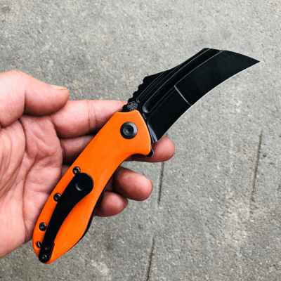 KANSEPT KTC3 Black TiCn Coated 154CM Orange G10 Handle T1031A4 - KNIFESTOCK