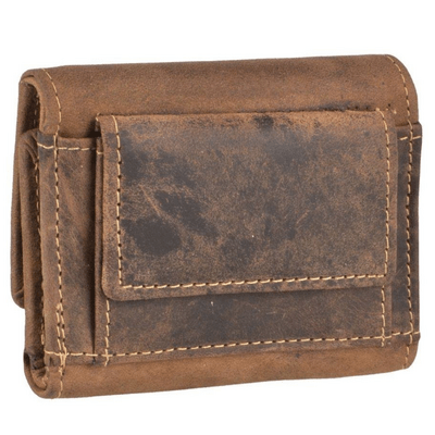 GreenBurry Vintage Leather Wallet Antique brown 9x7cm - KNIFESTOCK