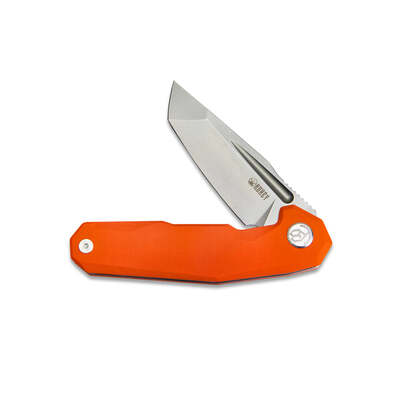 KUBEY Carve Liner Lock Folding Knife Orange G10 Handle KB237I - KNIFESTOCK