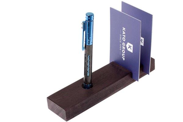 Lionsteel Twist Pen Titanium BLUE SHINE with Carbon Fiber. Fisher Space refill NY FC BLS - KNIFESTOCK