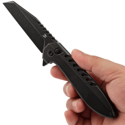 Kansept Kosame Blackwash 154CM,Blackwash Ti with Black &amp; Red G-mascus T1093F5 - KNIFESTOCK