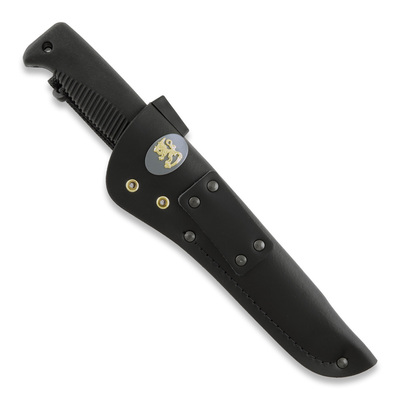 Peltonen M95 knife leather, black, lion FJP006 - KNIFESTOCK