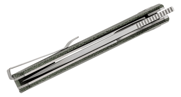 Petrified Fish PFP01TBeluga Stonewash K110 Zöld Micarta PFP01TGRMW - KNIFESTOCK