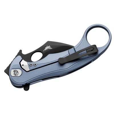 LionSteel L.E.One keskmise suurusega kokkupandav nuga VANA MUST M390 tera, JÄÄSININE alumiiniumkäepi - KNIFESTOCK