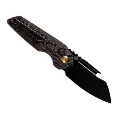 Kansept Rafe Black Stonewashed CPM-S35VN Copper Carbon Fiber handle K2048A5 - KNIFESTOCK