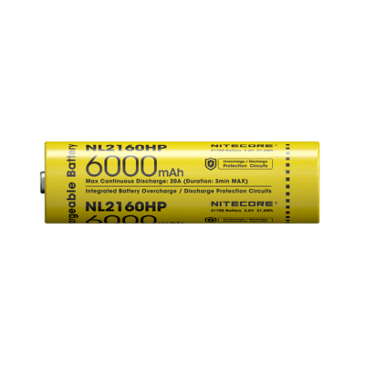 Nitecore NL2160 21700 Rechargeable Li-ion Battery – 6000mAh - KNIFESTOCK
