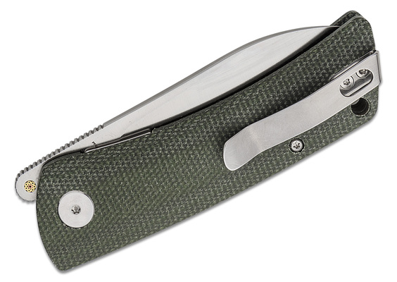 Petrified Fish PFE05S Flavorist Satin K110 Green Micarta PFE05SGRMS - KNIFESTOCK