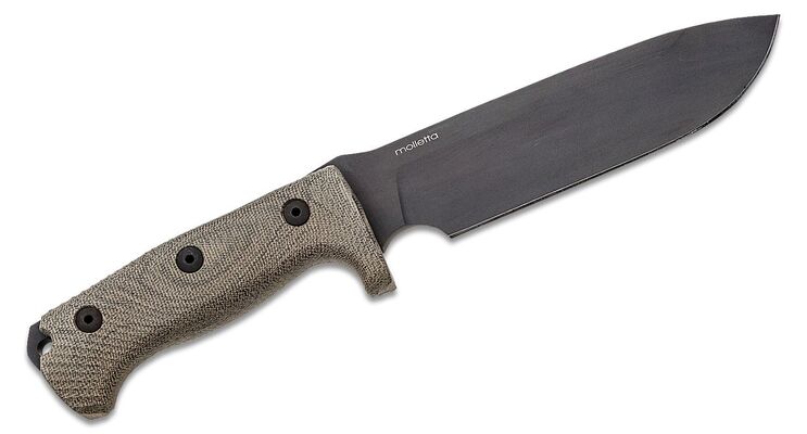 Lionsteel Fixed knife with SLEIPNER BLACK blade CANVAS handle, cordura/kydex sheath M7B CVG - KNIFESTOCK