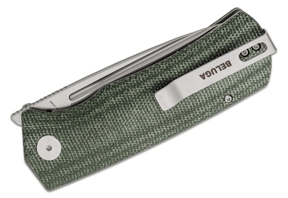 Petrified Fish PFP01TBeluga Stonewash K110 Zöld Micarta PFP01TGRMW - KNIFESTOCK