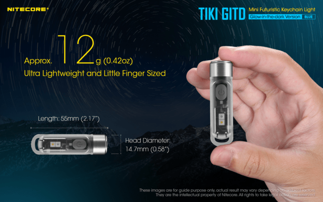 Nitecore flashlight TIKI GITD BLUE - KNIFESTOCK