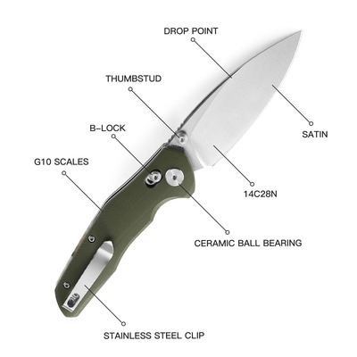 BESTECHMAN RONAN 14C28N by Green BMK02B - KNIFESTOCK