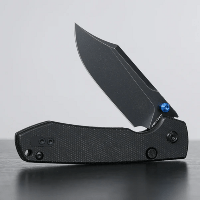 Vosteed Raccoon(TLL&amp;Bowie Blade) 14C28N Black Stonewash Black Micarta A2910 - KNIFESTOCK