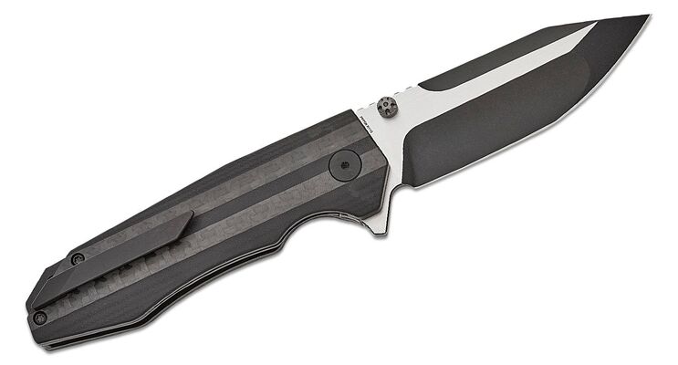Petrified Fish PFP08 Mocado Black Stonewash K110 Carbon Fiber &amp; Black G10 PFP08C - KNIFESTOCK