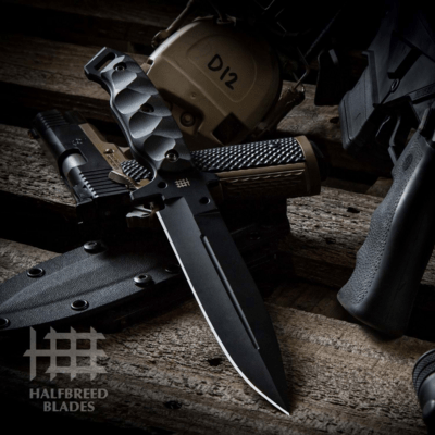 Halfbreed Blades Medium Infantry Knife - Fixed Blade MIK-01P BLK - K110 - KNIFESTOCK
