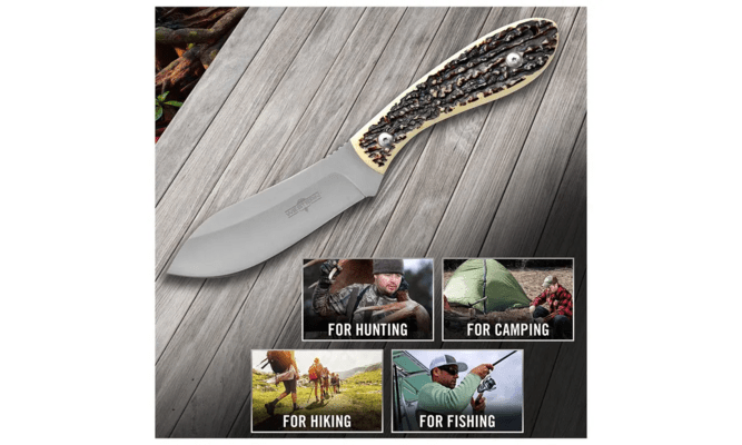 CAMILLUS WESTERN CROSSTRAIL / 9&quot; OVERALL / 4.25&quot; CLIP POINT BLADE / 420SS / FULL TANG DELRIN ANTLER  - KNIFESTOCK