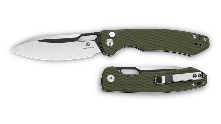 Bestechman Firebird D2, G10, Blokada przyciskiem - OD Green BMK05C - KNIFESTOCK