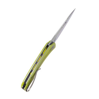 Kubey Merced Folding Knife Translucent Yellow G10 Handle KU345H - KNIFESTOCK