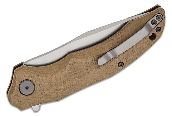 Petrified Fish PFP10 Hairtail Stonewashed K110 Brown Micarta PFP10KMW - KNIFESTOCK