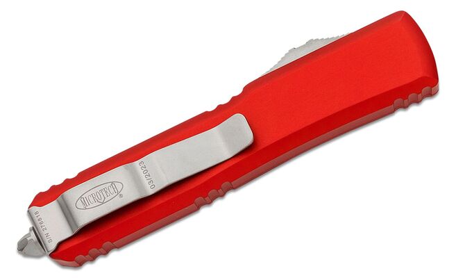 Microtech Ultratech SE Stonewash Red Handle Partial Serrated 121-11RD - KNIFESTOCK