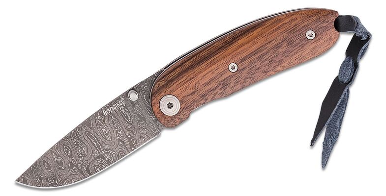 Lionsteel Mini Damascus Heinsgringla Santos wood handle, wood box 8210D ST - KNIFESTOCK