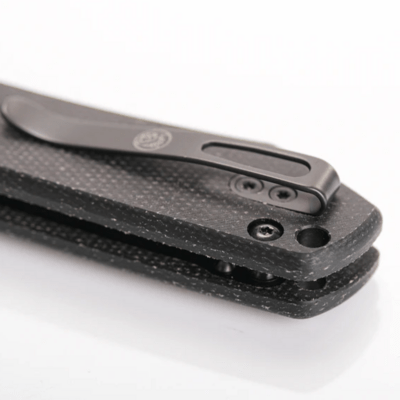 Vosteed Raccoon(TLL&amp;Bowie Blade) 14C28N Black Stonewash Black Micarta A2910 - KNIFESTOCK