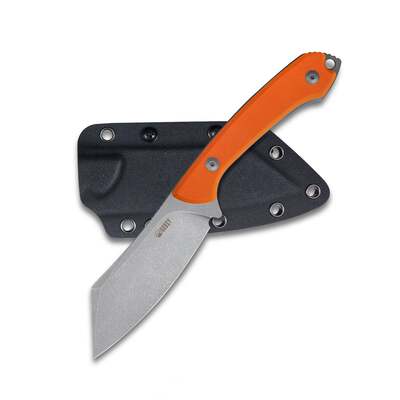 KUBEY Perses Couteau de Survie à Lame Fixe pour l&#039;Extérieur Manche Orange en G10 Étui Kydex Tek-lok  - KNIFESTOCK