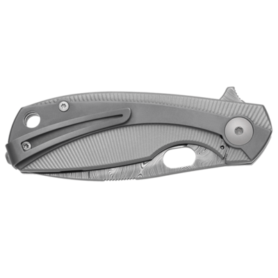Viper LILLE DAMASCO Bjorkmans Twist Pattern, TITANIUM w Bead Blasted overlay VA5964TITI - KNIFESTOCK