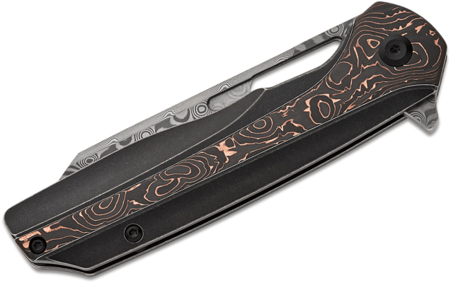 Kansept Shard Damascus Blackwash Titanium  + Copper Carbon Fiber K1006C2 - KNIFESTOCK