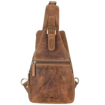 GreenBurry Crossbody Bag Leder 20x40cm &quot;Vintage&quot; antikbraun - KNIFESTOCK