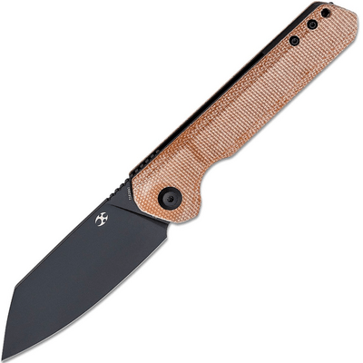 Kansept Bulldozer Black TiCn Coated D2 Brown Micarta T1028A1 - KNIFESTOCK