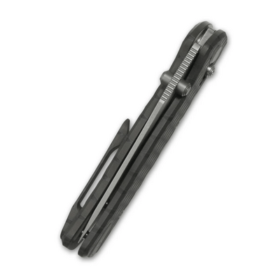 GEO Knife Sharp Shadow SW M390 Blade Tiger Stripe Pattern Flamed Ti - KNIFESTOCK