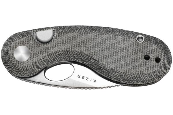Kizer Microbe 14C28N, Satin, Norplex UltreX™ Micarta V2742A2 - KNIFESTOCK