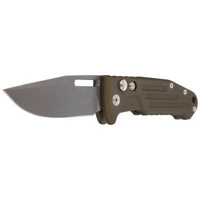 Fox Knives  SMARTY AUTO TACTICAL,N690 STONEWASHED BLD,ALLUMINUM OD GREEN FX-503 ALOD - KNIFESTOCK