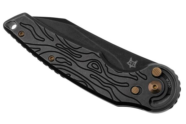 FOX knives ANARCNIDE JUPITER FOLDING KNIFE STAINLESS STEEL M390 PVD STONEWASHED BLD,TITANIUM+INSERT  - KNIFESTOCK