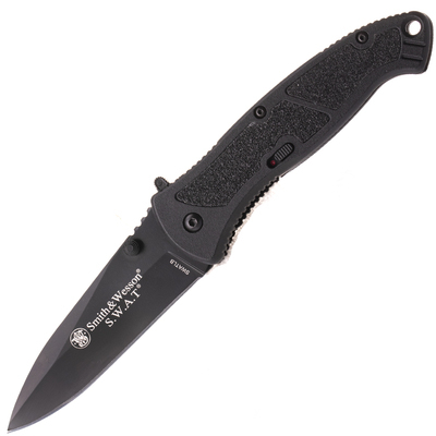 Smith and Wesson Velký M.A.G.I.C. Assist S.W.A.T./Černá Drop Point Čepel/Hliníková Rukojeť s PC - KNIFESTOCK
