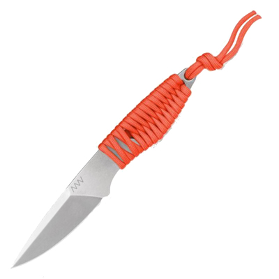 ANV Knives ANVP100-008 P100 Stonewash Plain Edge Paracord Orange  - KNIFESTOCK