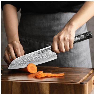 Dellinger Santoku Knife 185 mm Dellinger Carbon Fiber Octagon® - KNIFESTOCK