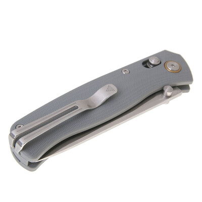 SRM 255L Brushed 10Cr15CoMoV Grey G10 Ambi Lock 255L-GK2 - KNIFESTOCK
