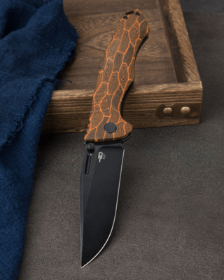 Bestech KEEN II S35VN, Black Stonewashed, Black orange G10+Titanium, Black+Orange BT2301F - KNIFESTOCK