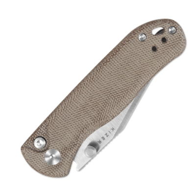 Kizer Drop Bear 2 | Nitro-V | Brown &amp; Micarta | - KNIFESTOCK