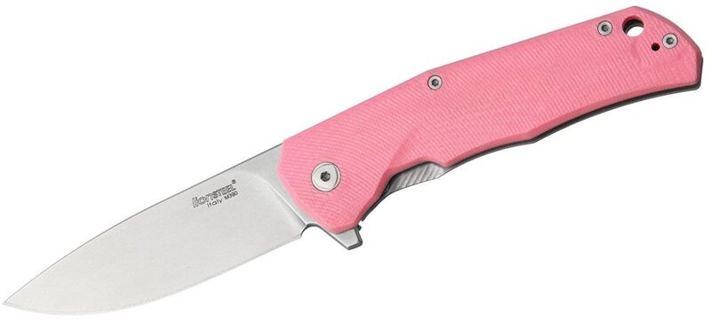 Lionsteel Folding knife M390 blade, PINK G10 handle, IKBS, FLIPPER TRE GPK - KNIFESTOCK