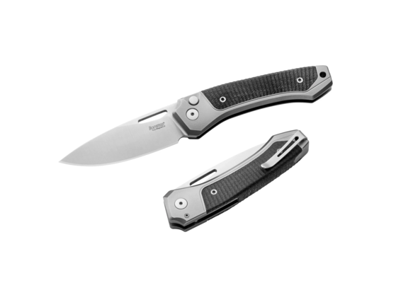 LionSteel Twain CPM MagnaCut Satin, Gray Titanium / Black G10 Handles TW GY GBK - KNIFESTOCK