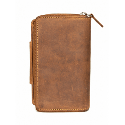 GreenBurry Vintage skórzana portmonetka z zamkiem błyskawicznym 1815-25 - KNIFESTOCK